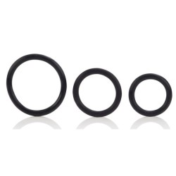 Lot de 3 Cockrings souples Rubber Rings Noir