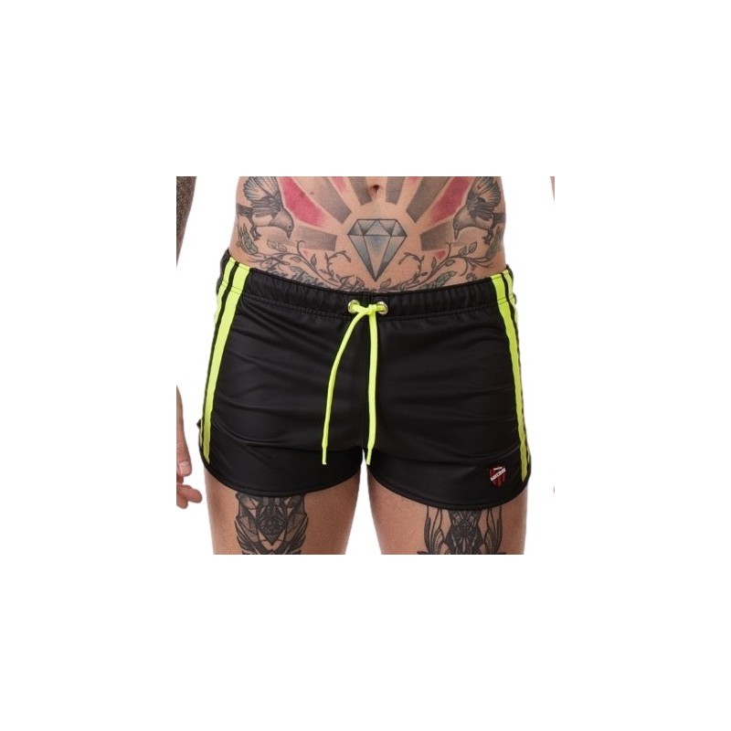 Taille M     Short Byron Laboratory Noir-Jaune fluo