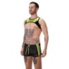 Taille L     Short Byron Laboratory Noir-Jaune fluo