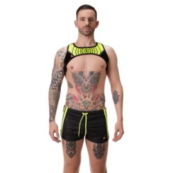 Taille XL     Short Byron Laboratory Noir-Jaune fluo