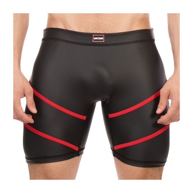 Taille S     Short Nuru Noir-Rouge