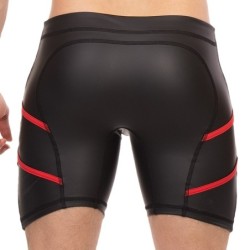 Taille M     Short Nuru Noir-Rouge