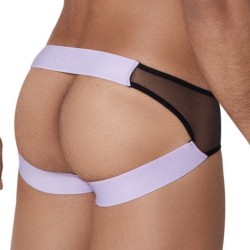 Taille L  -  Jockstrap transparent Hunch Noir-Violet