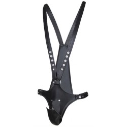 Singlet Open Rompers Simili Noir