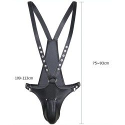 Singlet Open Rompers Simili Noir