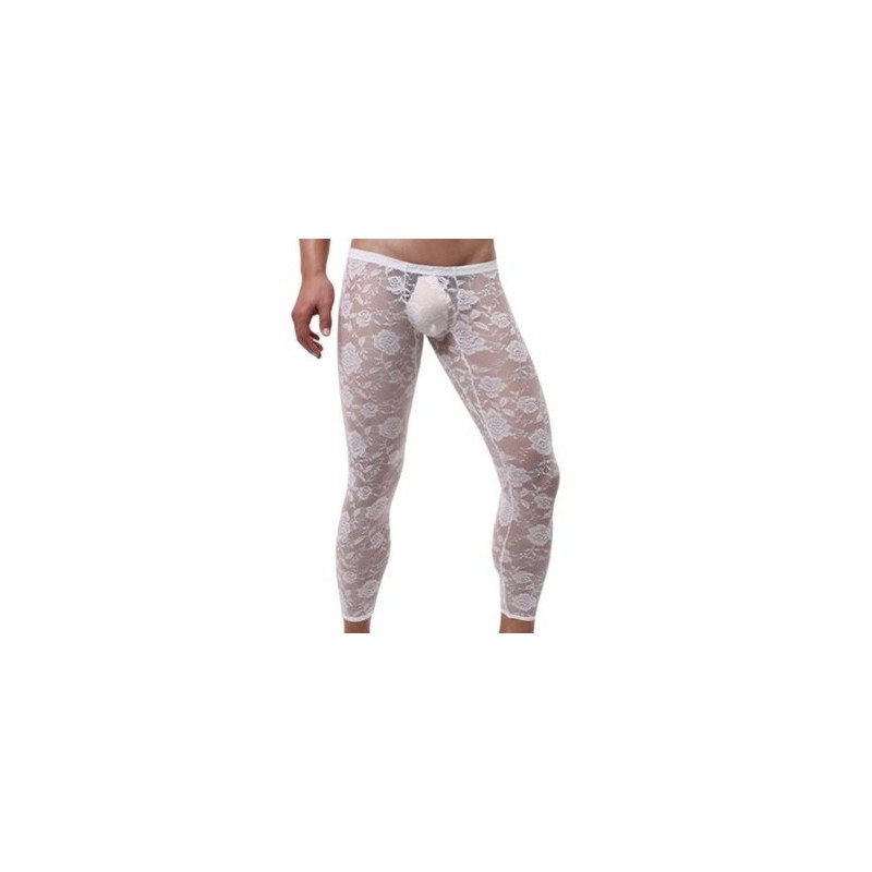 Taille XL  -  Caleçon dentelle sexy Blanc