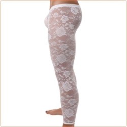Taille XL  -  Caleçon dentelle sexy Blanc