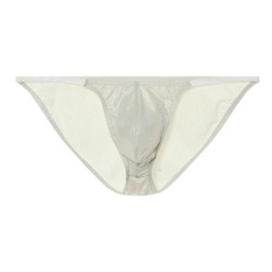 Taille S  -  Slip sexy Shiny Line Argenté