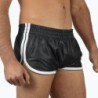 Taille 4XL  -  Short Imitation Cuir Sports Line Noir-Blanc