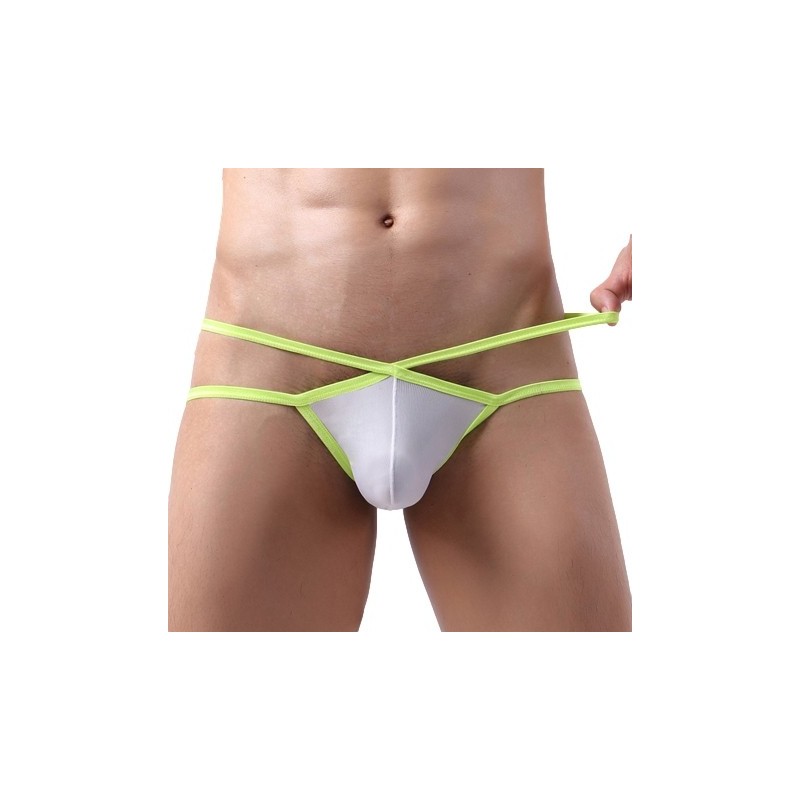 Taille M  -  Jockstrap Bellicross Blanc-Jaune fluo