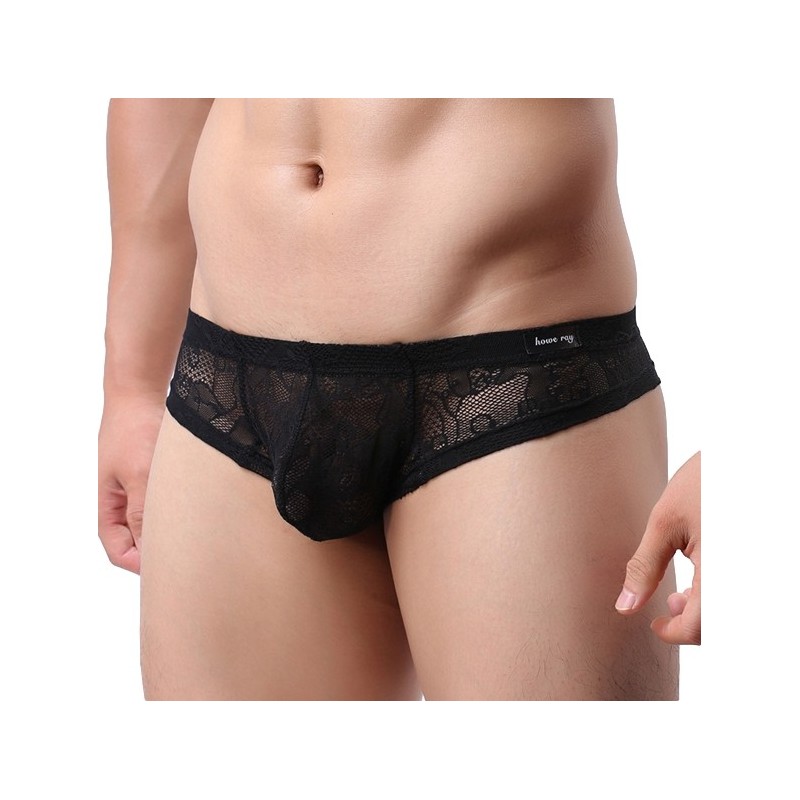 Taille XL  -  String en dentelle VERY LOW Noir