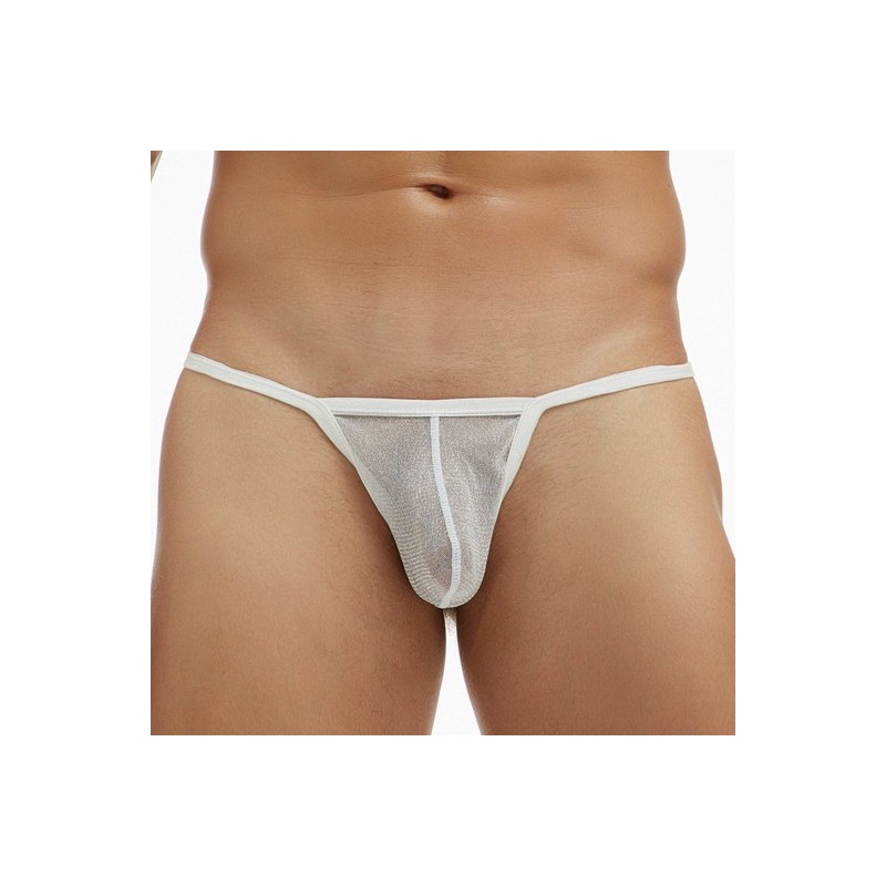 Taille XXL  -  String Visibly Blanc pailleté