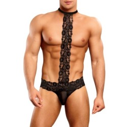 Taille L/XL  -  Choker Thong Scandal Lace Noir