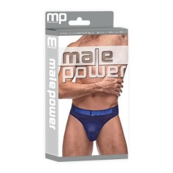 Taille S/M  -  Thong DIAMOND MESH Bleu