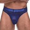 Taille L/XL  -  Thong DIAMOND MESH Bleu