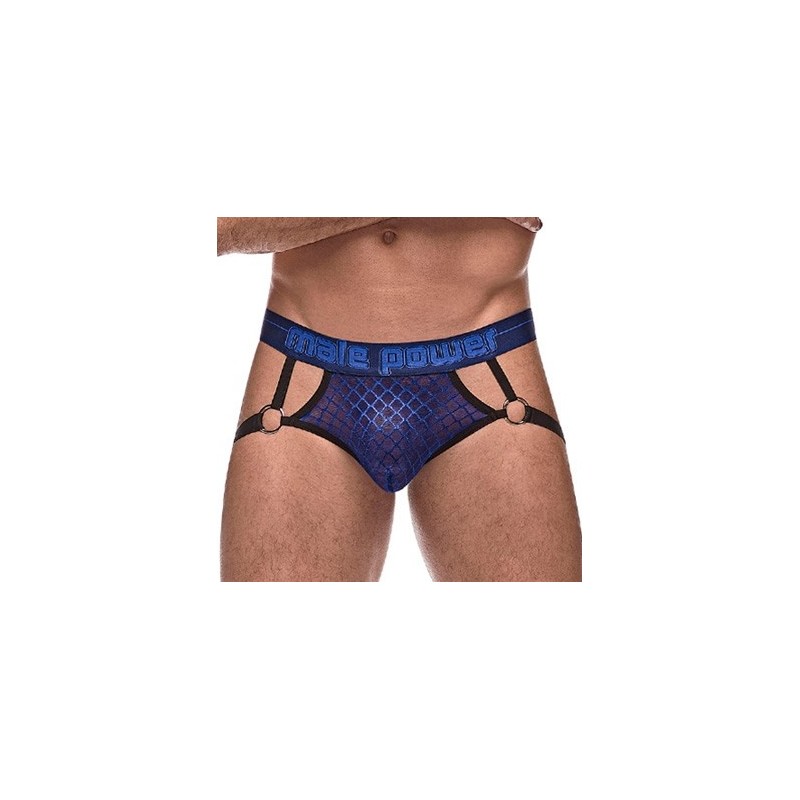 Taille S/M  -  Jockstrap DIAMOND MESH Bleu