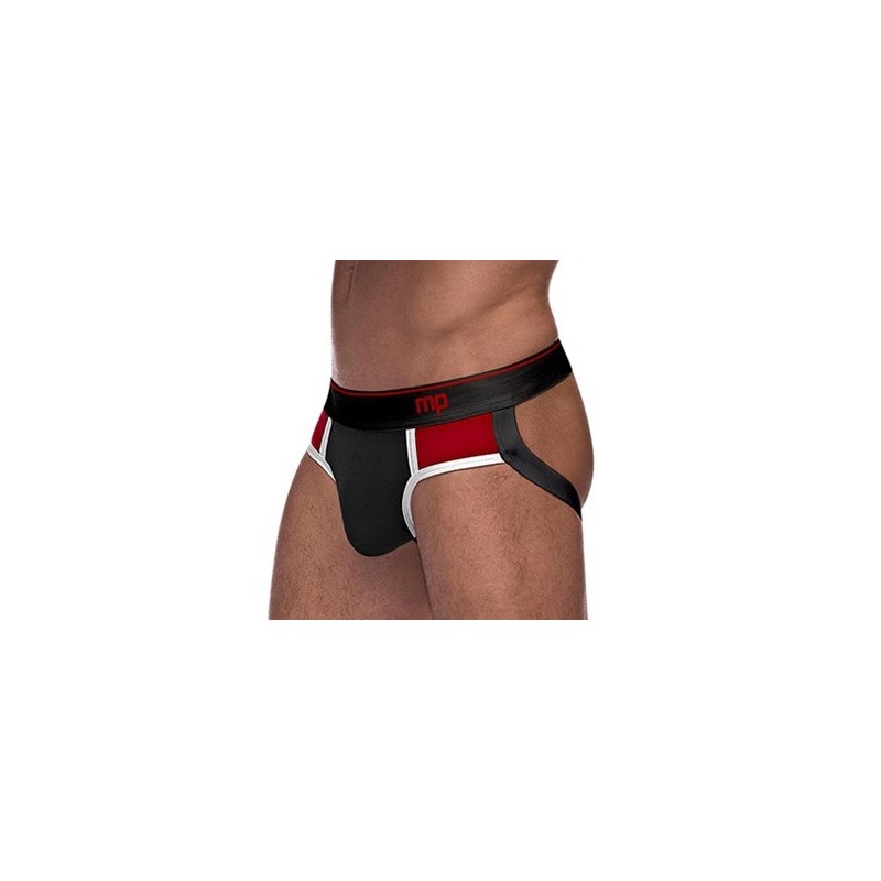 Taille L/XL  -  Jockstrap RETRO SPORT Noir-Rouge