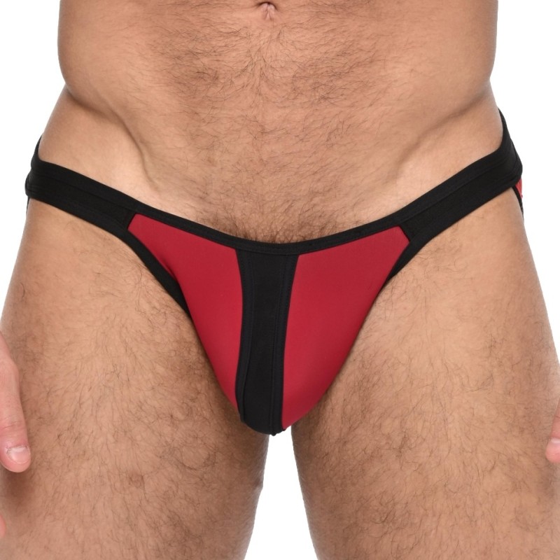 Taille M  -  Jockstrap Troy Bordeaux-Noir