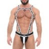 Taille L/XL  -  Ensemble Jock et Harnais Army Blanc-Noir