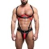 Taille S/M  -  Ensemble Jock et Harnais NAUSICA Noir-Rouge