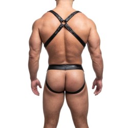 Taille S/M  -  Ensemble Jock et Harnais NAUSICA Noir-Rouge
