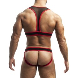 Taille S/M  -  Jock-Harnais Penelope Noir-Rouge