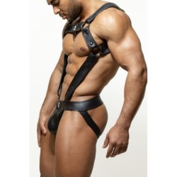 Taille S/M  -  Ensemble Harnais + Jockstrap Army Blust Noir