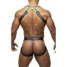 Taille S/M  -  Ensemble Harnais + Jockstrap Titano Noir-Jaune