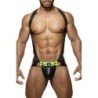 Taille L/XL  -  Ensemble Harnais + Jockstrap Titano Noir-Jaune