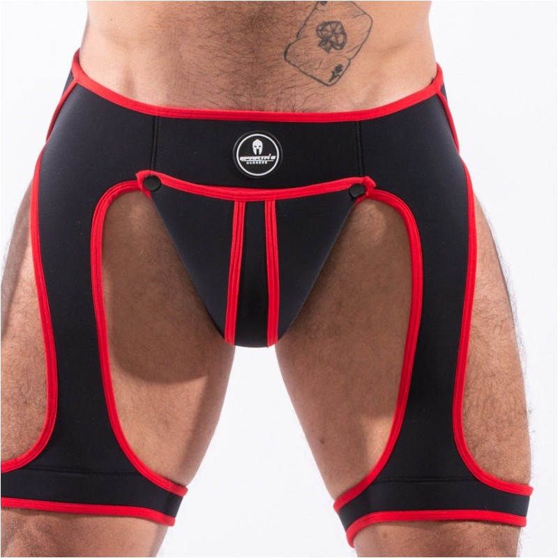 Taille XL  -  Backless Snax Noir-Rouge