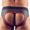 Taille S  -  Jockstrap Joy Zip Noir-Rouge