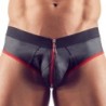 Taille L  -  Jockstrap Joy Zip Noir-Rouge