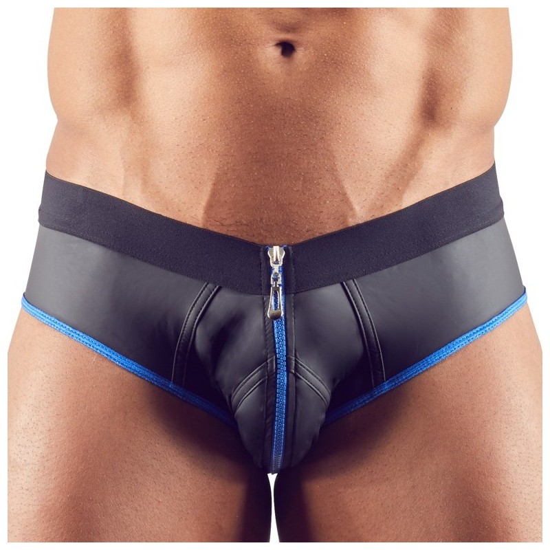 Taille S  -  Jockstrap Joy Zip Noir-Bleu