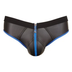 Taille S  -  Jockstrap Joy Zip Noir-Bleu