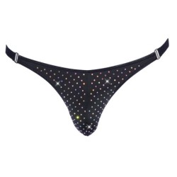 Taille S  -  String avec strass brillants ARTEMIS Noir