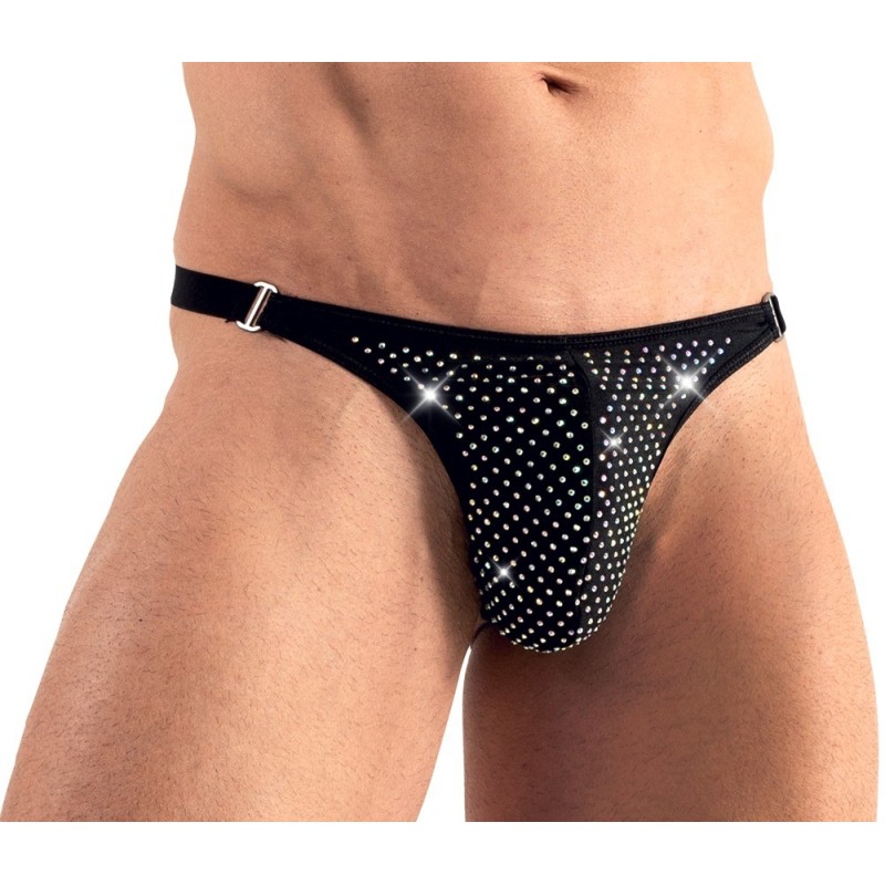 Taille L  -  String avec strass brillants ARTEMIS Noir