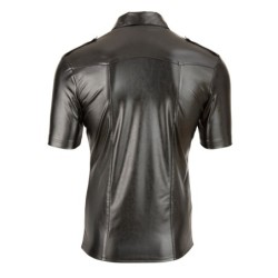 Taille S  -  Chemise LEO imitation Cuir Noir