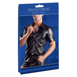 Taille L  -  Chemise LEO imitation Cuir Noir