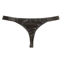 Taille XXL  -  String OPEN PUSH Noir
