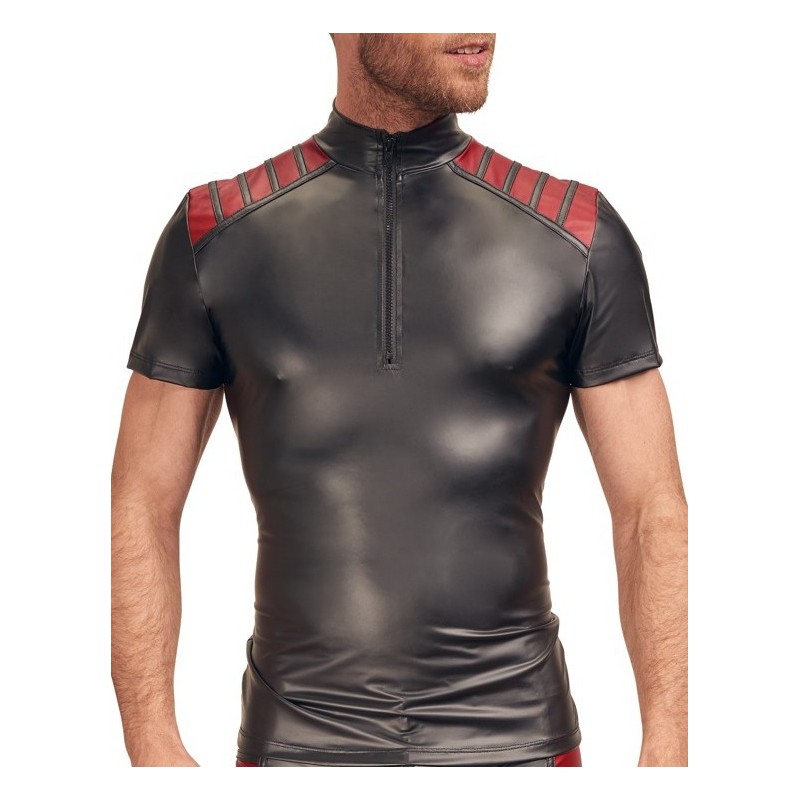 Taille M  -  T-shirt VEGA Noir-Rouge