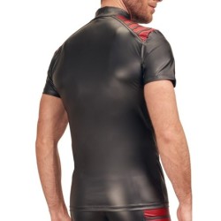 Taille L  -  T-shirt VEGA Noir-Rouge