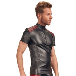 Taille L  -  T-shirt VEGA Noir-Rouge