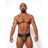 Taille L  -  Jockstrap en cuir Mister B Noir-Rouge