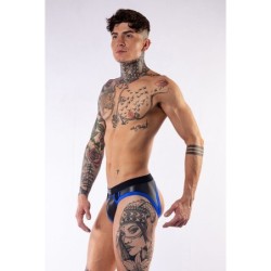 Taille L  -  Jockstrap en néoprène Jock Brief Mr B Noir-Bleu