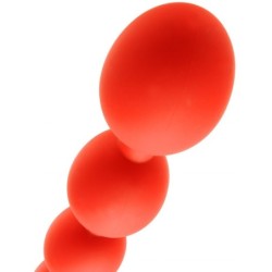 Boules anales en silicone STRETCH EGGS L 47 x 6 cm Rouges